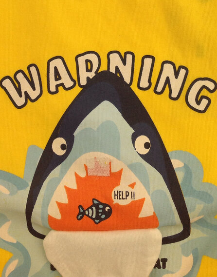 Z Generation cápamintás sárga póló