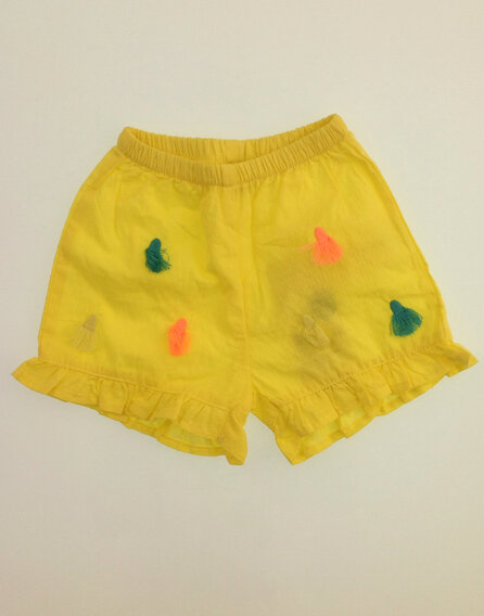 Z Generation színes mintás sárga rövidnadrág