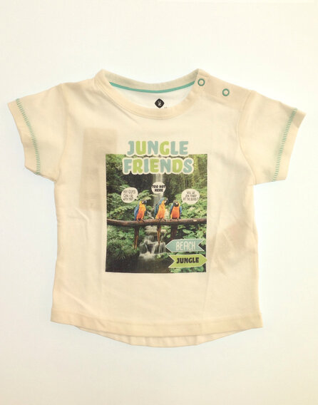 Z Generation papagáj mintás fehér póló