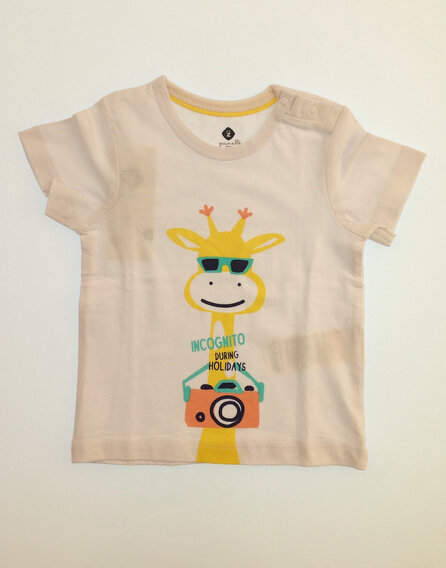 Z Generation zsiráfmintás fehér póló