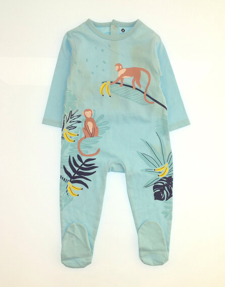 Z Generation majommintás világoskék rugdalózó