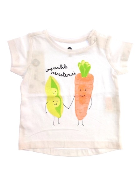 Z Generation zöldségmintás fehér póló