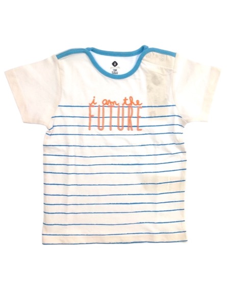 Z Generation feliratos kék csíkos fehér póló