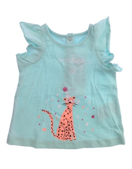 Z Generation párducmintás türkizzöld póló