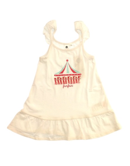 Z Generation cirkuszmintás fehér nyári ruha