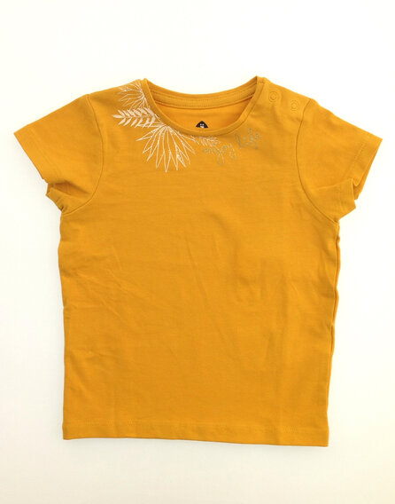 Z Generation mintás mustársárga póló