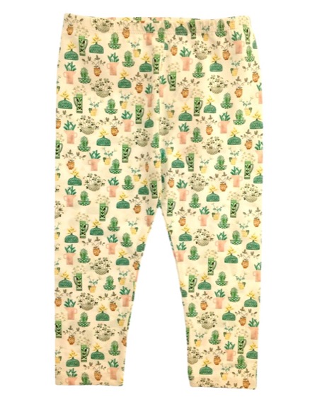 Z Generation növénymintás fehér leggings