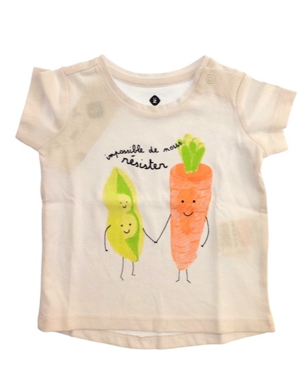 Z Generation zöldségmintás fehér póló