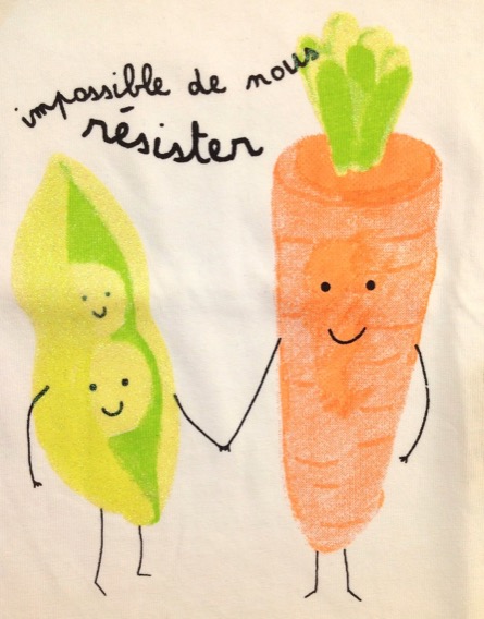 Z Generation zöldségmintás fehér póló