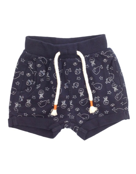 Z Generation tengeriállat mintás sötétkék rövidnadrág