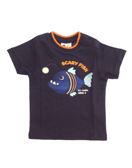 Z Generation halacskamintás sötétkék póló