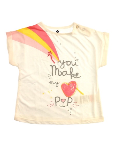 Z Generation vidám mintás fehér póló