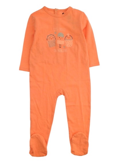 Z Generation édességmintás lazac színű rugdalózó