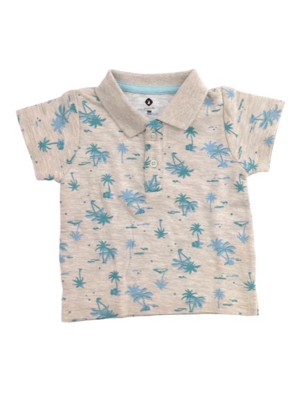 Z Generation pálmafamintás szürke ingpóló