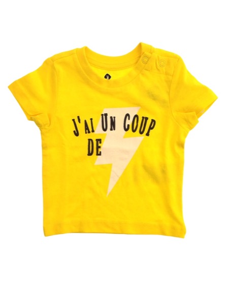 Z Generation villámmintás sárga póló