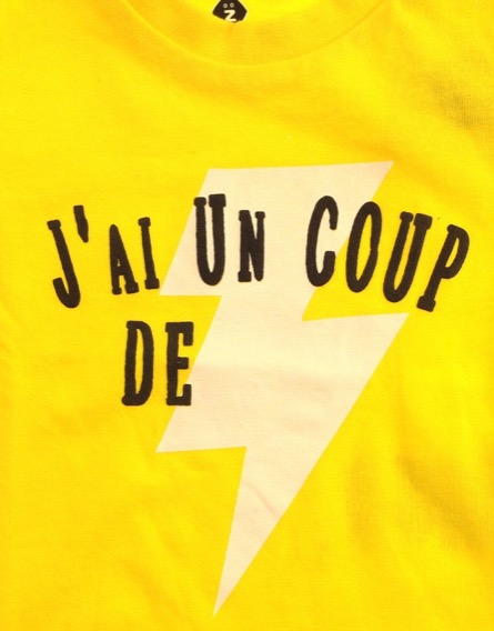 Z Generation villámmintás sárga póló