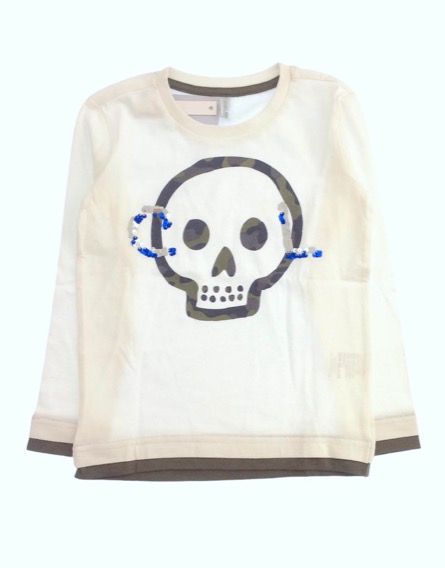 IDEXE koponyamintás törtfehér felső