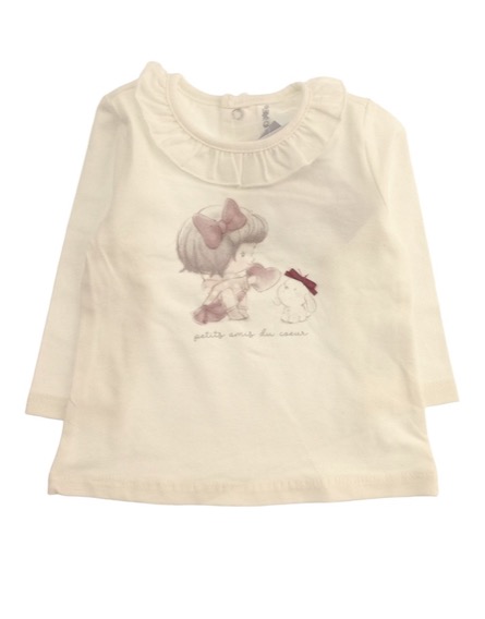 IDEXE kislány mintás törtfehér babafelső