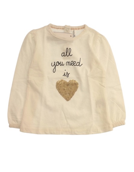 IDEXE feliratos szívmintás törtfehér felső