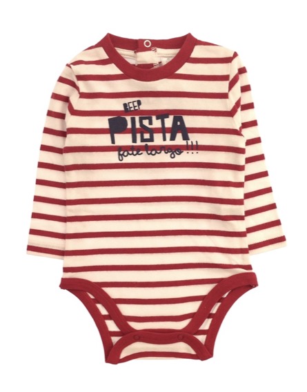 IDEXE bordó csíkos feliratos body