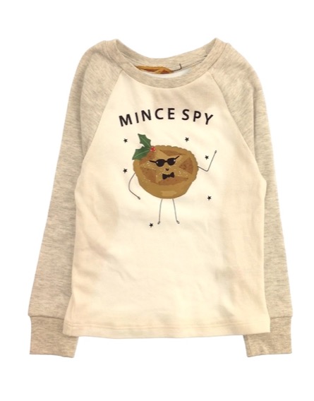 George karácsonyi mintás fehér felső