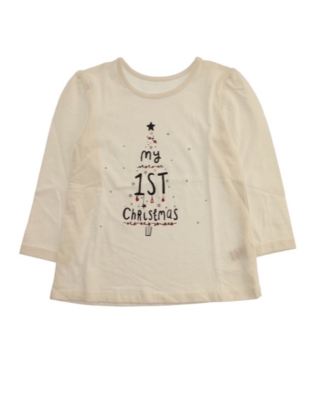 George karácsonyi mintás fehér felső