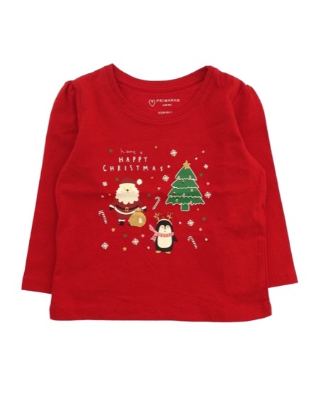 Primark karácsonyi mintás piros felső