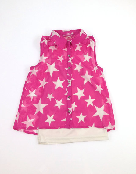 Y.d csillag mintás kislány ujjatlan ing atlétával